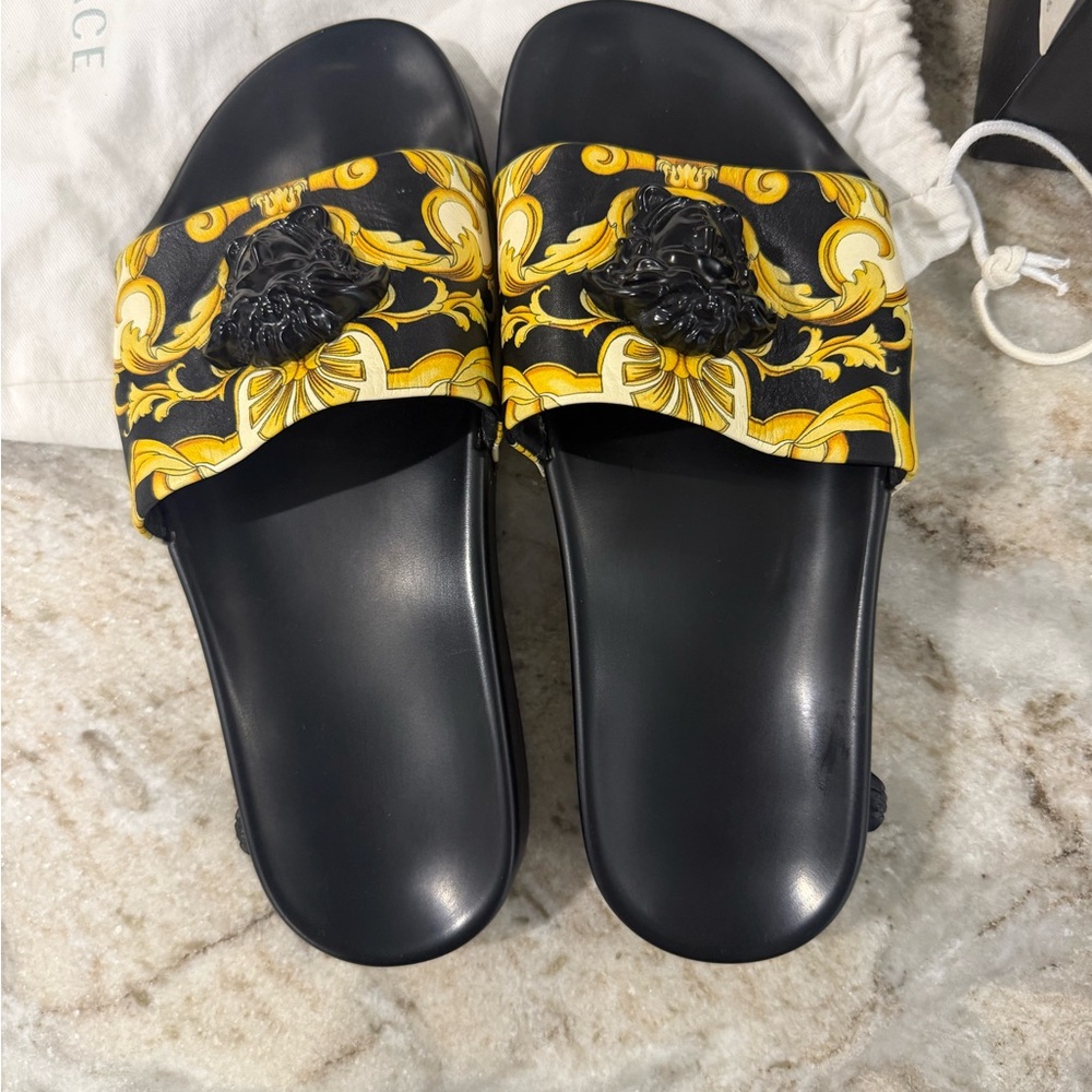 Versace Black and Yellow Sandals